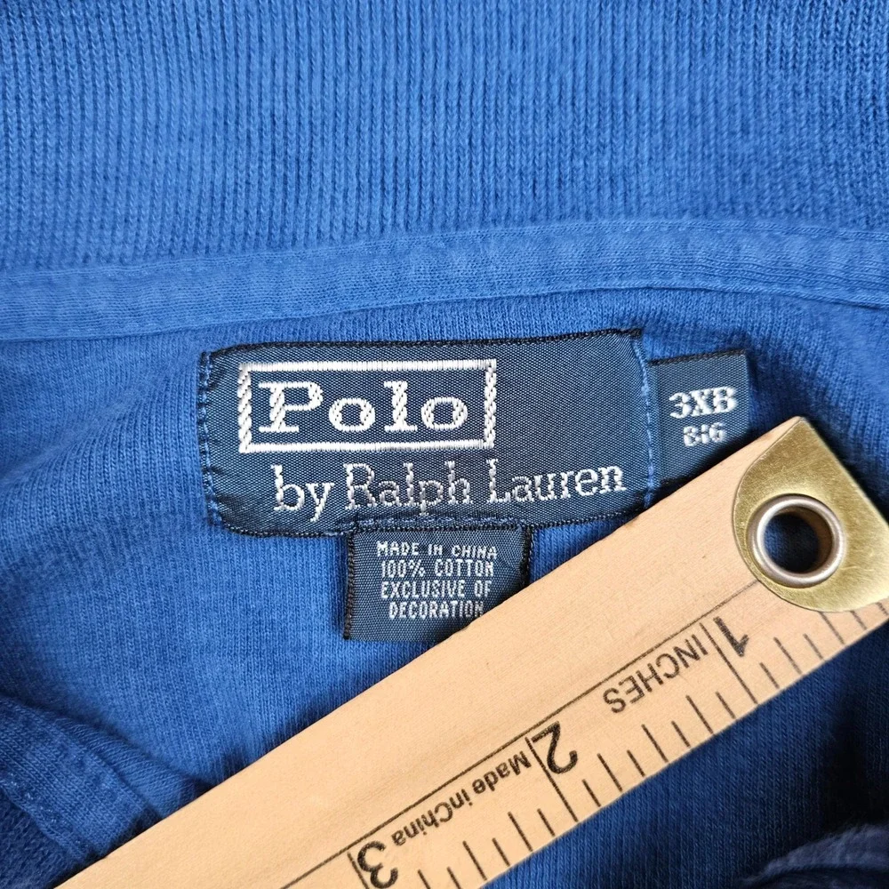 Polo Ralph Lauren Quarter 1/4 Zip Pullover Sweater Mens 3XB Big Blue Knit Preppy
